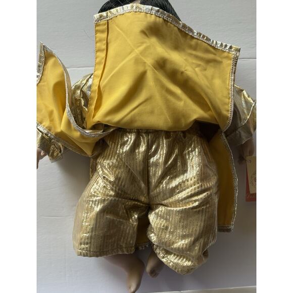 Pauline Bjoness Jacobsen Asian Doll Gold & Silver Lame' Stripe Robe Pants 14'' - Picture 4 of 16